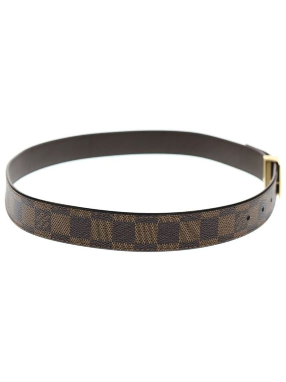 Louis Vuitton Damier Ebene Sainteur Carre Belt Brown M6944 V Gold Hardware - Picture 3 of 6